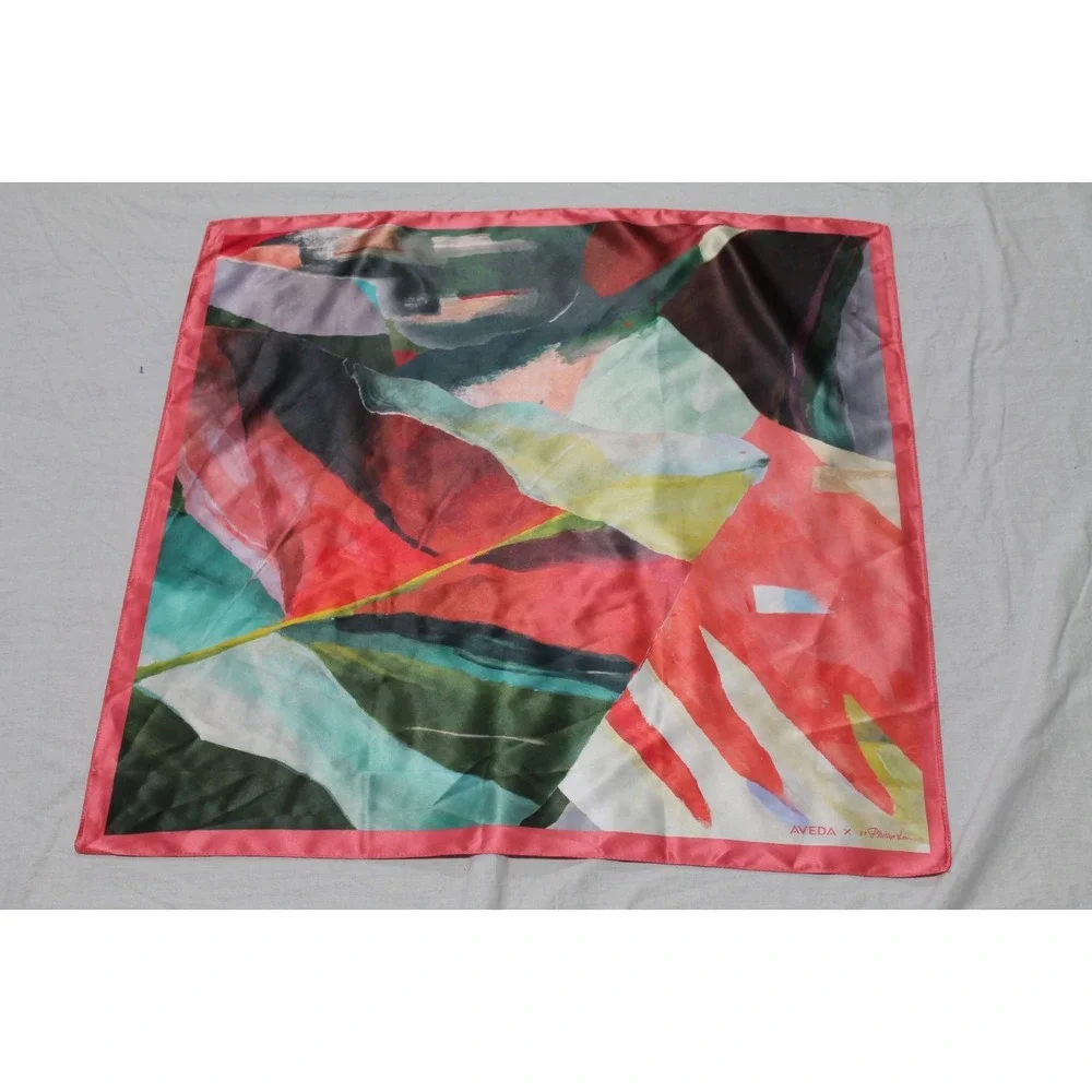 Aveda x 3.1 Phillip Lim Abstract Floral Square Hair Silk Scarf 23.5 Multicolor